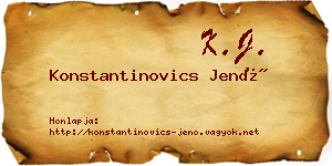 Konstantinovics Jenő névjegykártya