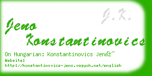 jeno konstantinovics business card